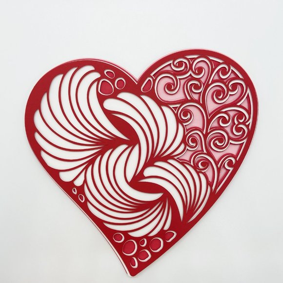 3D Layered Mandala Red heart Home Décor - Picture 2 of 2